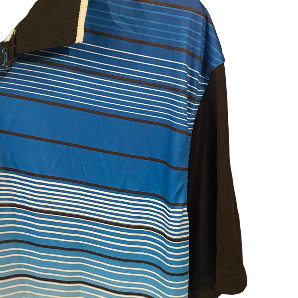 Prince Golf‎ Polo Shirt Men's Blue, White & Blue Striped Golfer Casual Size XL - Picture 3 of 8